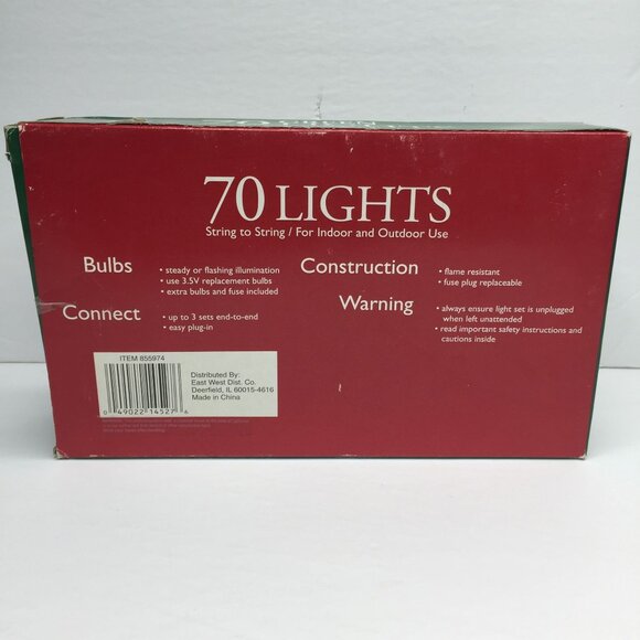 Professional Series 70 Green Christmas Lights Set 23ft Holiday Decoration - Picture 5 of 6